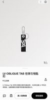 Lv keychain, bag charm, car key pendant, Lv Oblique Tab bag charm and keychain.
