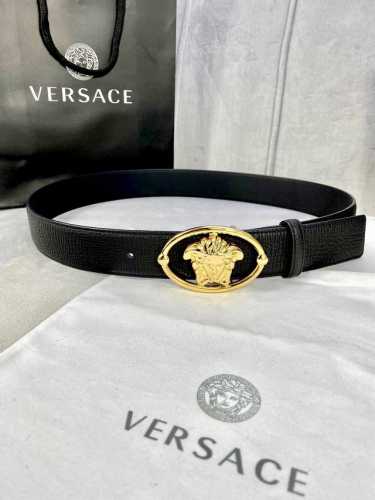 Width: 4.0 Cm Versace All-Over Pattern Belt With The Iconic Versace Medusa Head