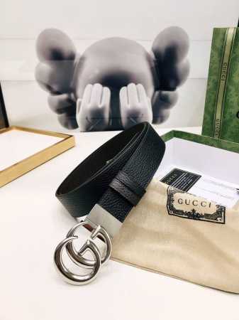 Gucci Double-Sided Leather Belt, Crafted From Woven Leather And Adorned With A G - Click Image to Close