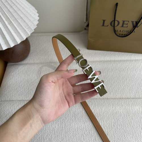 Troewe New Smooth Cowhide Leather Belt, Decorated With Metal Loewe Logo, 1.5Cm W