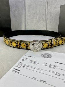 Special Width 4.0Cm Versace This Palazzo Belt Is Made Of Cowhide Leather And Dec