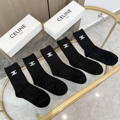 A box of five Celine high-quality socks with packaging