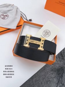Hermes 1/5" 2" Material: Custom-supplied natural tumbled calfskin, black with co
