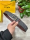 Fendi Fendi Store-Exclusive Style, 4.0 Cm Wide, Double-Ring Reversible Belt, Ff