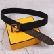 Fendi Fendi 38Mm Wide Logo-Shaped Belt. Original Ff Double-Layer Buckle, Made Fr