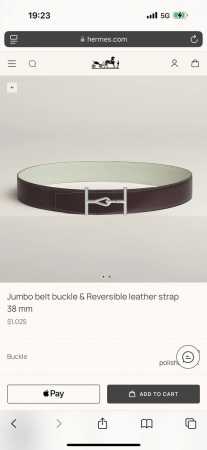 Jumbo premium hardware paired with imported cream-white Evercolor leather, 38mm - Click Image to Close