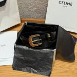 Celine Medium Taurillon 25mm Leather Strap (Ddd). This belt features a calfskin