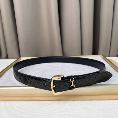 Gucci, Horsebit Belt, Ladies Crocodile Pattern, 3Cm