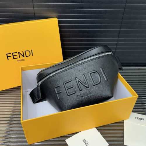 Fendi Fendi Ff embossed waist bag chest bag men's shoulder bag classic versatile