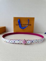 2.0 Wide Lv Mini Flowergram double-sided belt is made of Monogram canvas and sti