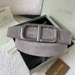 Tom Ford. New high-end double-sided calfskin, simple business men's belt, 4.0cm