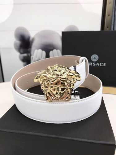 Versace This Belt Is Crafted In Italy From Soft Greca Embossed Leather, Featurin