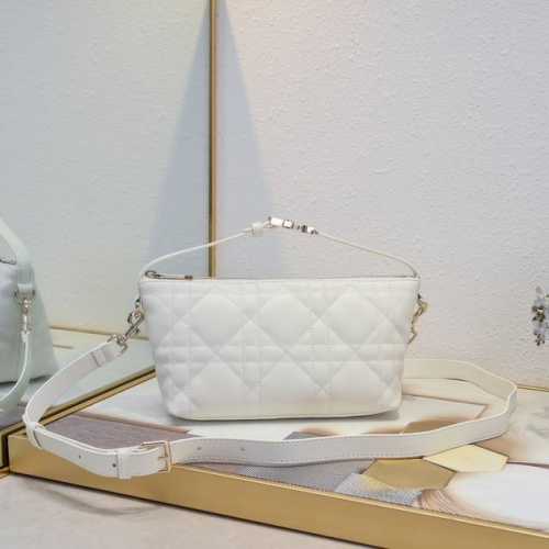 Diortravel Nomad Clutch White Calfskin Oversized Cannage Designed by Maria Grazi