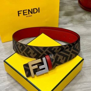Fendi, same style as the Fendi counter, width 4.0cm, double loop reversible belt