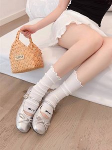 comes with packaging 2 pairs per box Miu Miu classic letter logo pure cotton so