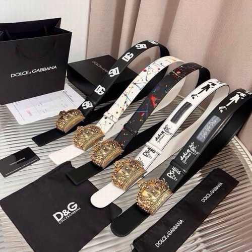 Dolce & Gabbana's new printed calfskin belt, adorned with a personalized logo bu