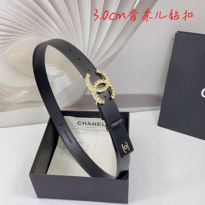 3.0Cm Chanel Belt, Double-Sided Top-Grain Leather, Length: 75.80.85.90.95.100 Cm