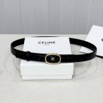 Celin E New 3D Buoy Buckle Women's Belt, Italian Imported Calfskin with Brass Bu