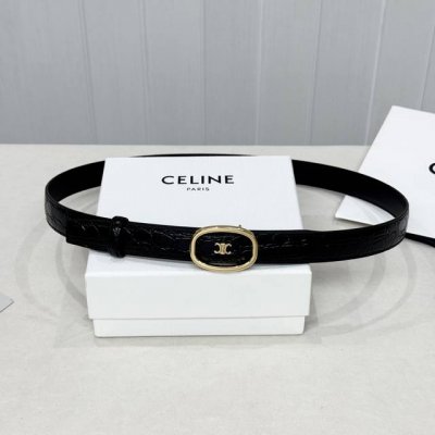 Celin E New 3D Buoy Buckle Women's Belt, Italian Imported Calfskin with Brass Bu