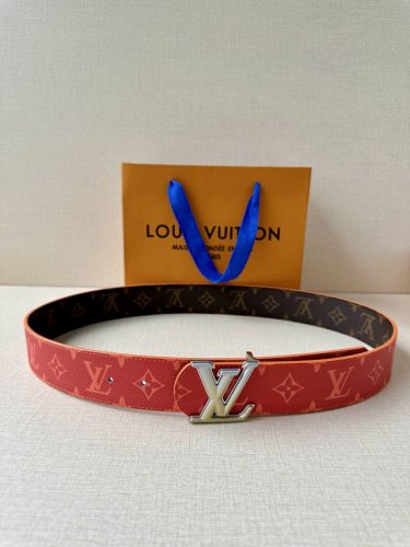 4.0 Wide Lv Dimension Sunset double-sided belt is made of Monogram coated canvas