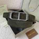 Tom Ford. New high-end double-sided calfskin, simple business men's belt, 4.0cm
