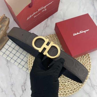 Ferragamo Special Leather Belt Series, Original Factory-Made Stainless Steel Buc