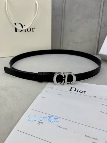 Width 2.0 Cm Dior Saddle Imported Calfskin Belt With Metal Cd Logo, Made With Im