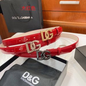 Special D&G Gucci Glossy Smooth Calfskin Belt, Adorned With Dg Crossed Letter Lo