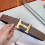 Hermes 38mm belt with stainless steel hardware and original Togo leather, revers