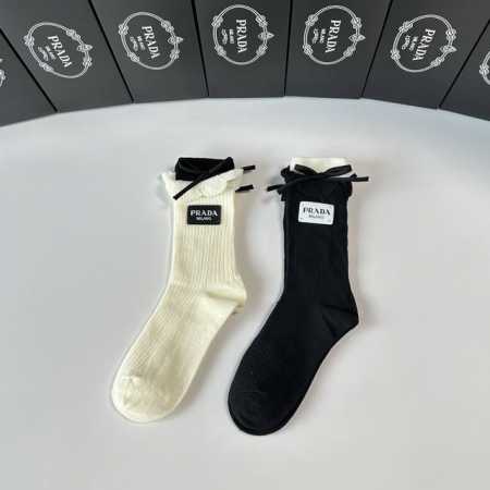 Special packaging for Prada's new cashmere slouch socks! Two pairs per box, same - Click Image to Close