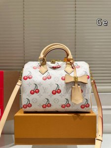 Cowhide leather version Lv Speedy 25cm printed pillow bag. Lv Speedy pillow bag