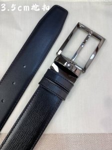 Montblanc 3.5cm wide, made of top-grain cowhide, pin buckle, free-cut business c