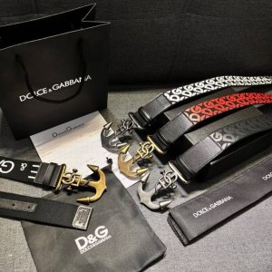 Dolce & Gabbana New Soft Calfskin Belt Adorned With A Personalized Logo Buckle.