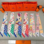 Hermes "Bird Kingdom" small silk scarf Twilly small silk scarf 100% mulberry si