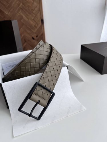 Special Bv New Wide Men's Belt, Handcrafted Small Checkered Intrecciato Piccolo