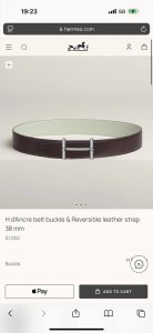 H Dancre premium hardware paired with imported cream-white Evercolor leather, 38