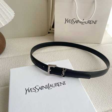 Ysl Saint Laurent classic plain top calfskin soft belt 2.0cm square pin copper b - Click Image to Close