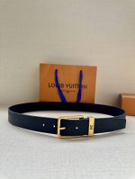 3.4 Wide This Taurillon Leather Belt Is A Metal Belt Loop With Lv Logo, Creating