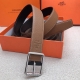 New Needle Buckle Herm S Authentic Leather Belt, Imported Top-Grain Cowhide, Lyc