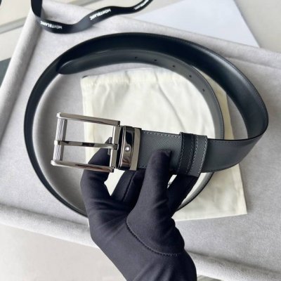 - Montblanc Square Buckle Black Blue Belt 35mm This reversible belt is a versat