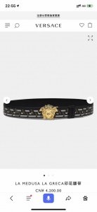 Versace, width 4.0Cm, original boutique, 3D Medusa belt buckle - Barocco print