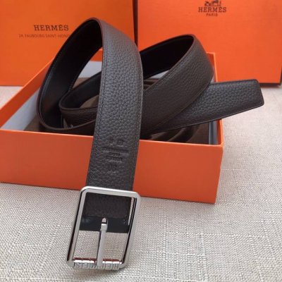 New Needle Buckle Herm S Authentic Leather Belt Imported Top-Grain Cowhide Leath
