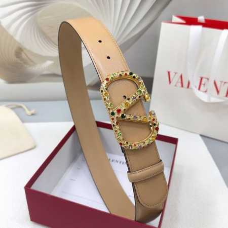 4.0Cm Valentino Belt, Double-Sided Top-Grain Calfskin, Length: 75Cm, 80Cm, 85Cm, - Click Image to Close