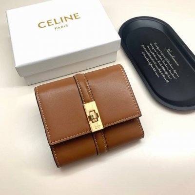 Celine 10523 Color Black and Brown Size 11*10*5 Celine short wallet is a very be