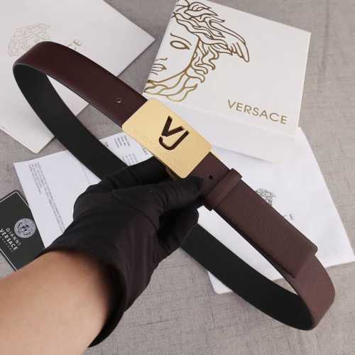 Width 3.5Cm Versace Popular Buckle With Tumbled Pattern Wireless Belt Body Doubl