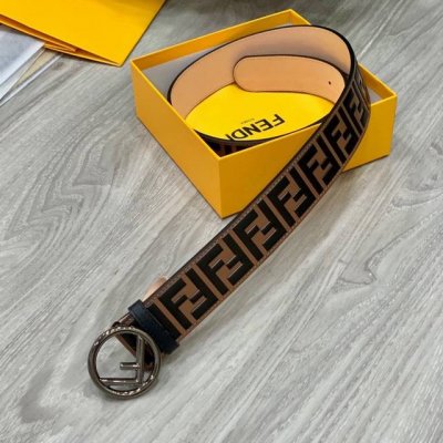Fendl 40Mm Wide Belt With A Signature Design. Buckle With Studs. Made From Brown