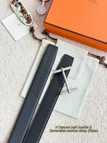 Herm* Oscar Belt: Understated Luxury Double-sided Genuine Leather 38mm Classic N