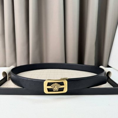 Versace Automatic Belt, Double-Sided Top-Grain Cowhide, 3.5 Cm Adjustable.