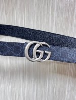 -Gg Marmont series buckle double-sided belt, one side embellished with the brand