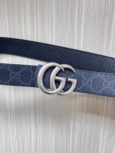 -Gg Marmont series buckle double-sided belt, one side embellished with the brand